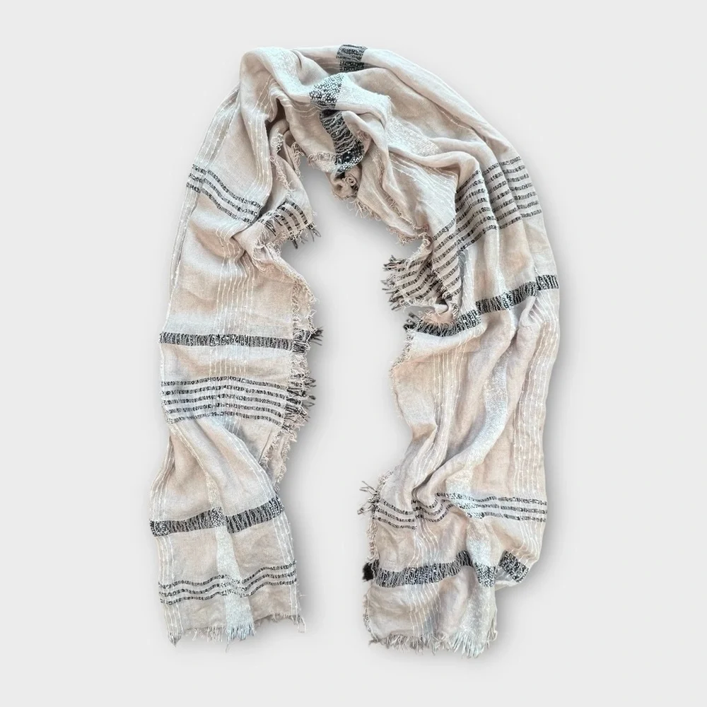 Beige and Black Women's Scarf